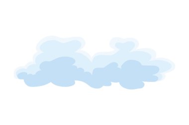 Bulut simgesi. Soyut beyaz bulanıklık simgesi. Düz şekilli şekiller. Vektör bulutlu tasarım ögesi.