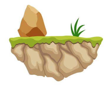 Eğlence ve heyecan vaat eden bir fantezi platformu için yüzen ada tasarım unsuru.