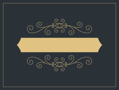 Kaligrafik, kaliteli, süslemeli bir arka planı var. Lüks davetiye, restoran menüsü ya da kraliyet sertifikası. Girdap ve vignette elementleriyle süslenmiş altın sayfa.