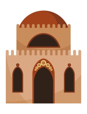 Geleneksel yapı ikonu. Orijinal karikatür kırsal ev vektör çizimi. Tipik köy kulübesi, beyaz üzerine izole edilmiş kırsal ev tasarımı..