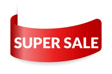 Köşe ya da kurdele ikonu. Kırmızı afiş, fiyat etiketi. Promosyon kartı, özel teklif etiketi. İndirim ve fiyat teklifi konsepti. Vektör etiketi şablonu.