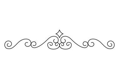 Flourish kaligrafik tasarım elementi. Dekorasyonunu süslemek için sayfa dekorasyonu sembolü. Klasik girdap doğrusal.
