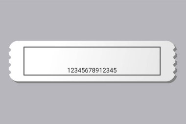Boş bilet şablonu. Boş konser bileti ya da piyango kuponu. Etkinlik kuponu ya da sinema kartı. Festival ya da sirk kağıdı boş el ilanı. Vektör izole illüstrasyonu,