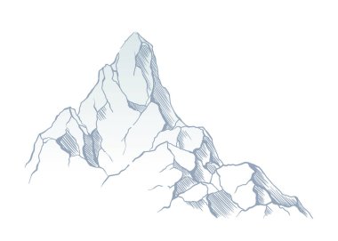 Tepesinde kırmızı bayrak olan kayalıklara tırmanma rotası. İş seyahati yolda, başarıya ya ya da hedefe giden yolda. Vektör illüstrasyonu.