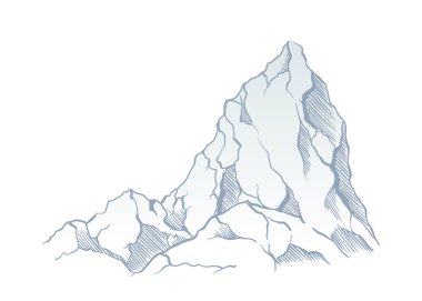 Tepesinde kırmızı bayrak olan kayalıklara tırmanma rotası. İş seyahati yolda, başarıya ya ya da hedefe giden yolda. Vektör illüstrasyonu.