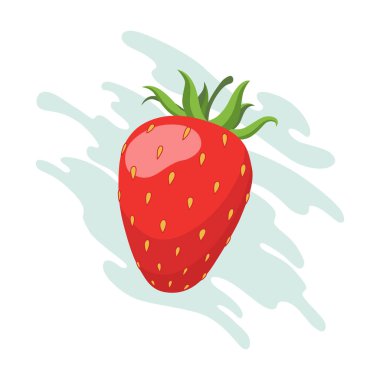 Canlı ve renkli bir çilek çeşitli hoş şekillerde sunulur, yemek tasarımları için idealdir.