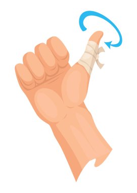 Eller yaralı cilt ve bandaj prosedürleri. Yara için ilk yardım. İlaç tedavisi ya da tedavi. İnsan el travması için ilk acil yardım..