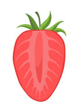 Canlı ve renkli bir çilek çeşitli hoş şekillerde sunulur, yemek tasarımları için idealdir.