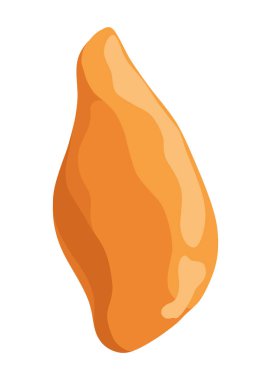 Beyaz arka planda izole edilmiş taze çiğ tavuk filetosunun vektör çizimi. Çiğ tavuk eti..