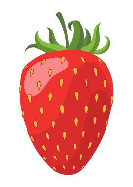 Canlı ve renkli bir çilek çeşitli hoş şekillerde sunulur, yemek tasarımları için idealdir.