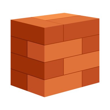 İnşaat malzemesi. Kırmızı tuğla yığını. Binalar için çizgi film malzemeleri işe yarıyor. İnşaat konsepti. İllüstrasyon inşaat sahaları veya yenileme çalışmaları için kullanılabilir.