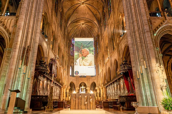 Notre Dame Cathedral Interior Paris France — Stock Photo, Image