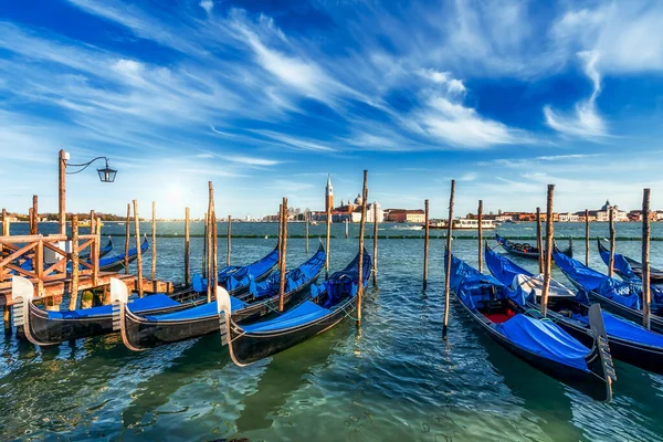 Gondolas Saint Mark Square Venice Stockfoto