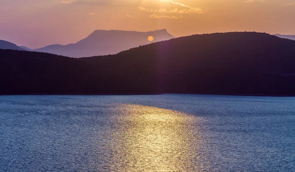 Mystieke Zonsondergang Boven Baai Adriatische Zee — Stockfoto