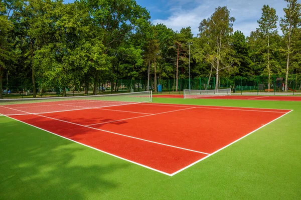 Tenis Kortu Görünümünü — Stok fotoğraf