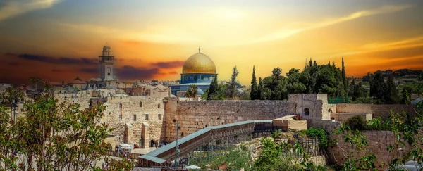 Panorama Der Jerusalemer Altstadt Westliche Mauer — Stockfoto