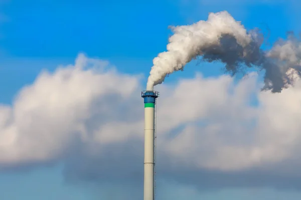 Koncepcja Zanieczyszczenia Środowiska Przez Komin Palenia Obraz Stockowy