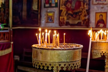 Candlestick in the Basilica of the Nativity of Bethlehem Palestine clipart