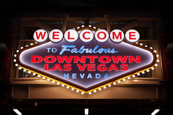 Close View Las Vegas Neon Sign Night Background — Stockfoto