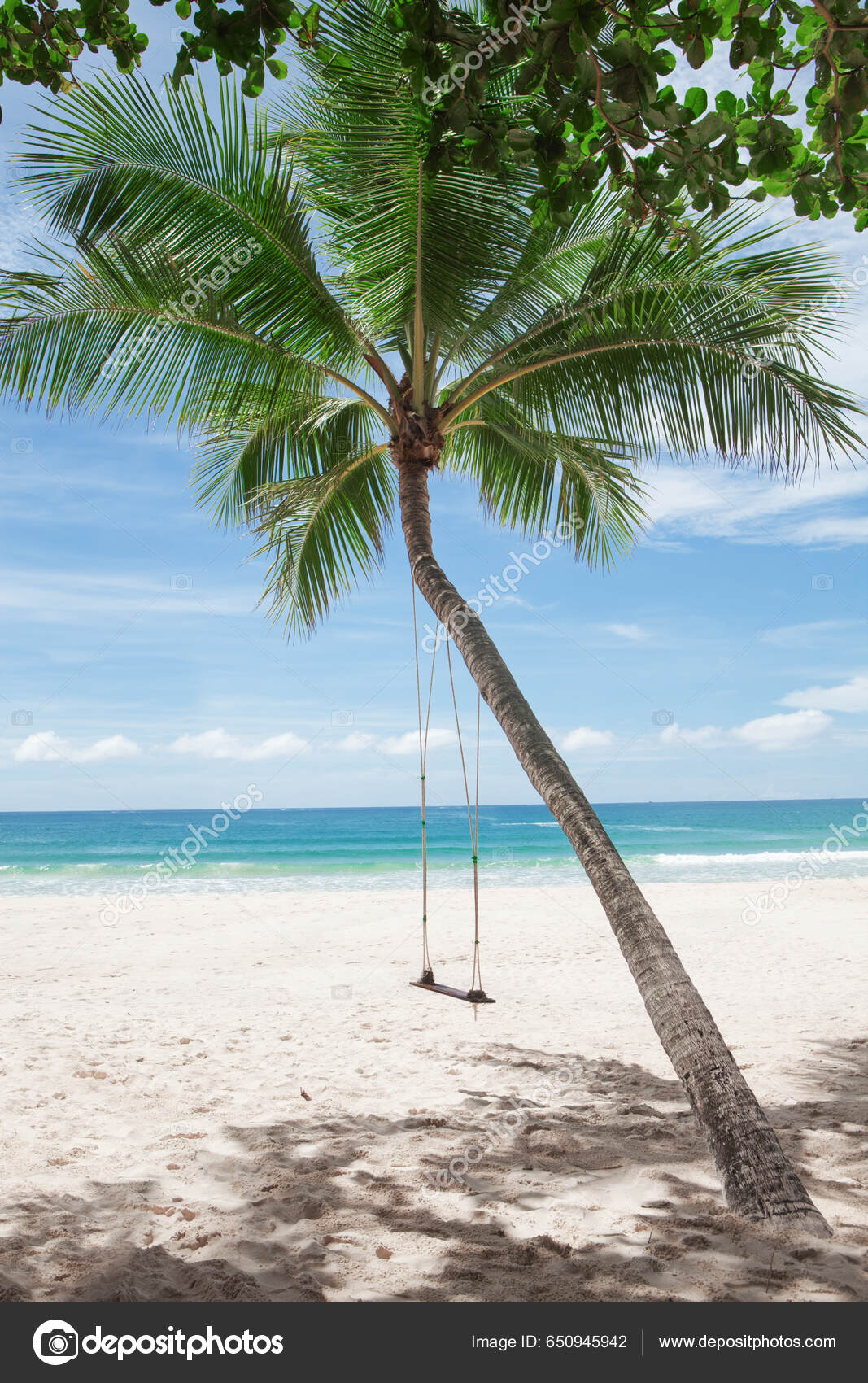View Nice Tropical Beach Some Palms Stock Photo by ©ersler 650945942