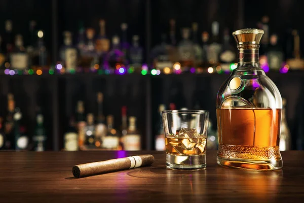 Logos Trademarks Self Made Labels Close View Cigar Bottle Whiskey — 스톡 사진