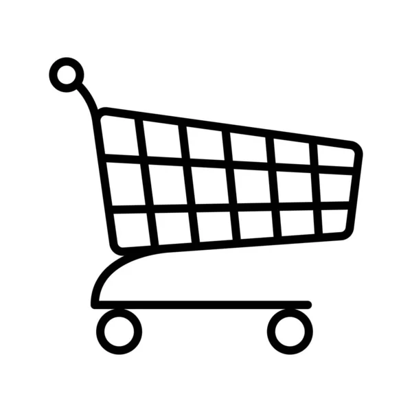 Warenkorb Symbol Leerer Einkaufswagen Piktogramm Isoliert Auf Weißem Hintergrund Vektorillustration — Stockvektor