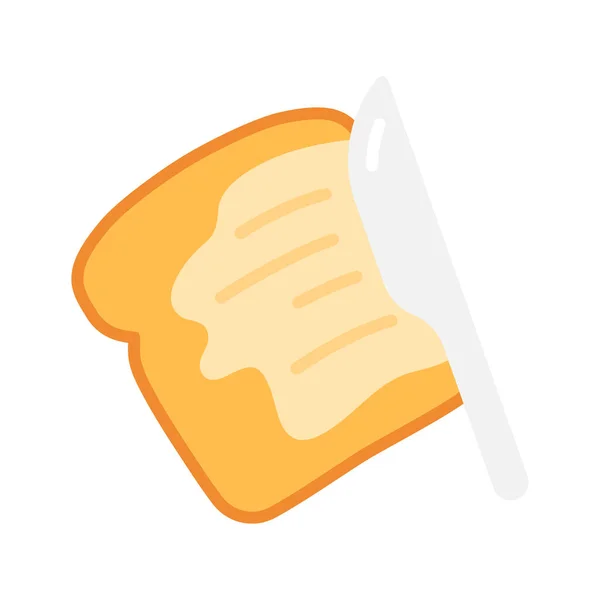 Chleb Masłem Ikona Tostów Francuskich Kanapka Masłem Ilustracja Wektora Izolowany — Wektor stockowy