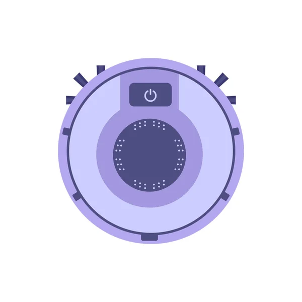 Illustration Vectorielle Dessin Animé Aspirateur Robot Violet Style Plat — Image vectorielle