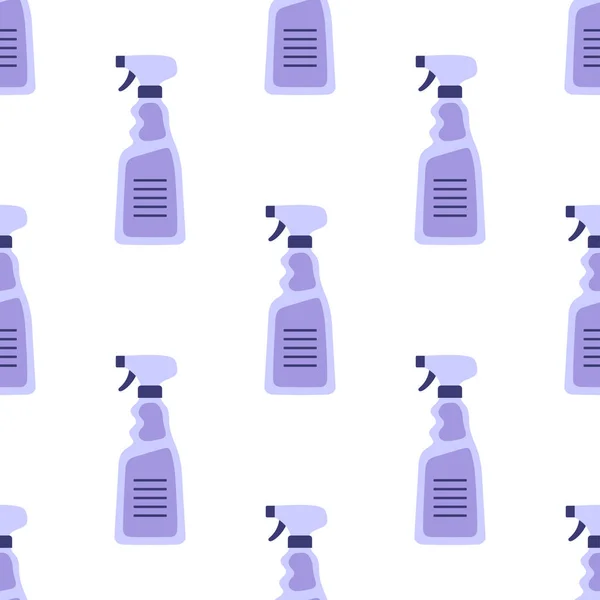 洗浄スプレーの漫画ベクトルシームレスパターン 自然家庭用洗剤 — ストックベクタ