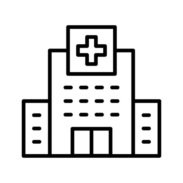 Hospital Building Icon Pictogram Isolated White Background Vector Illustration — Stock Vector