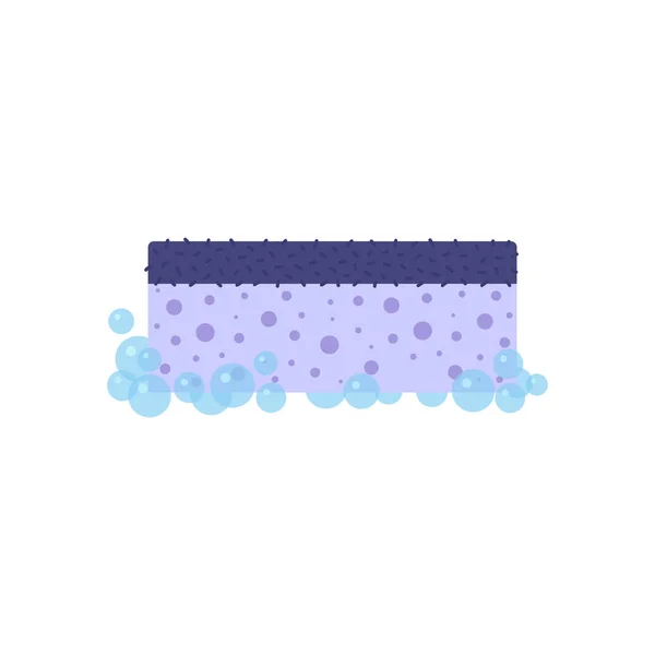 Фиолетовый Пористый Огонек Баста Пузырьками Иконка Губки Ванной Комнаты Чистящее — стоковый вектор