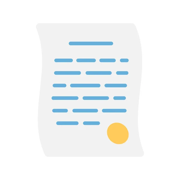Icône Contrat Signée Forme Document Concept Accord Financier Style Plat — Image vectorielle