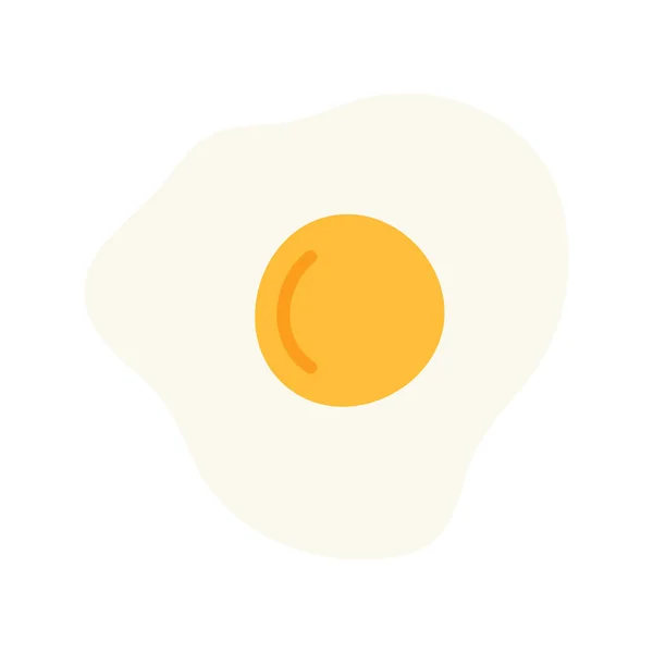 用蛋黄煎鸡蛋 健康的营养早餐 在白色背景上孤立的矢量图解 — 图库矢量图片