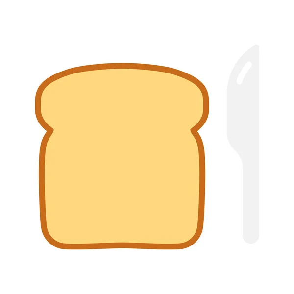 Ikona Krojonego Chleba Tost Chlebowy Kanapkę Ilustracja Wektora Izolowany Białym — Wektor stockowy