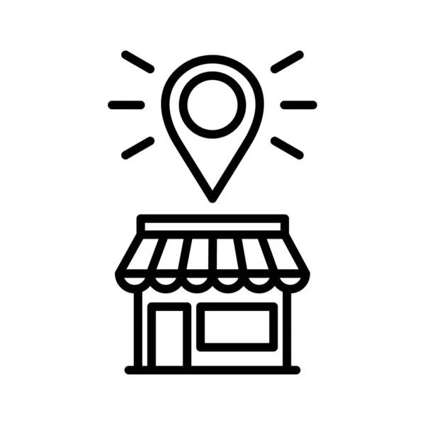 Memorizza Icona Della Posizione Mercato Shopping Commerce Pittogramma Isolato Sfondo — Vettoriale Stock