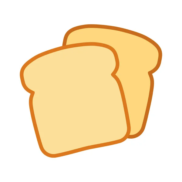 Brottoast Für Sandwich Toastbrotscheiben Frühstück Vektor Illustration Isoliert Auf Weißem — Stockvektor