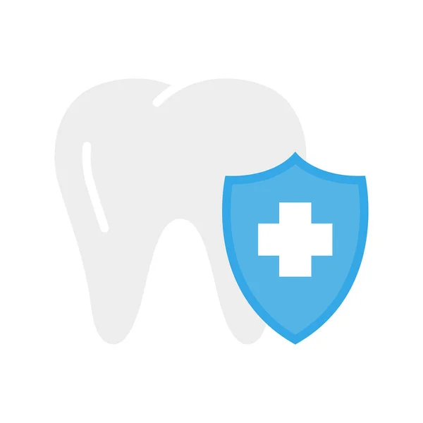 Зуб Щитом Стоматологічне Страхування Концепції Стоматологічної Допомоги Векторні Ілюстрації Ізольовані — стоковий вектор