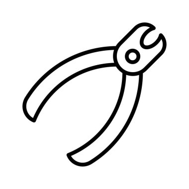 Köpekler ve kediler için tırnak makası. Makas, penseyi budama hijyen aksesuarı. Beyaz arkaplanda piktogram izole edildi.