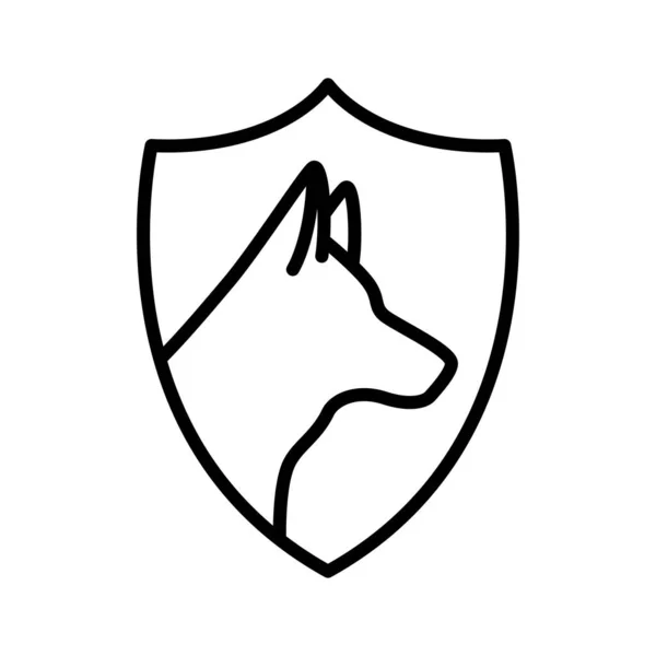 Schutzhund Schützt Ikone Piktogramm Isoliert Auf Weißem Hintergrund Vektorillustration — Stockvektor