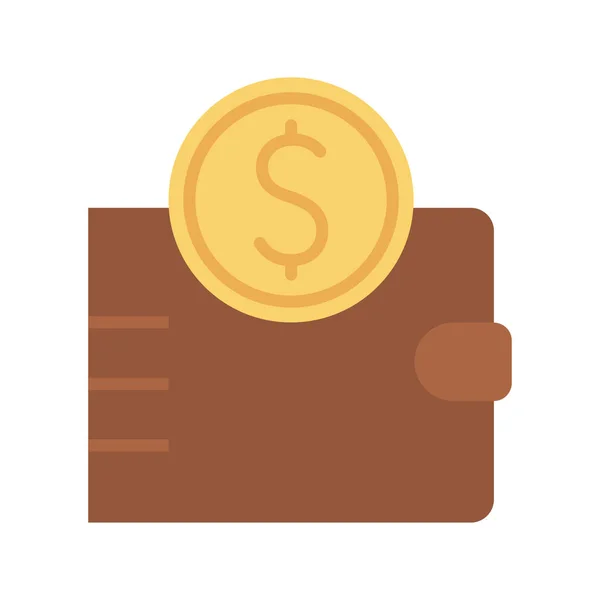 Plånbokspengar Med Mynt Fondsparande Kontantinkomster Ekonomisk Framgång Vektorillustration — Stock vektor