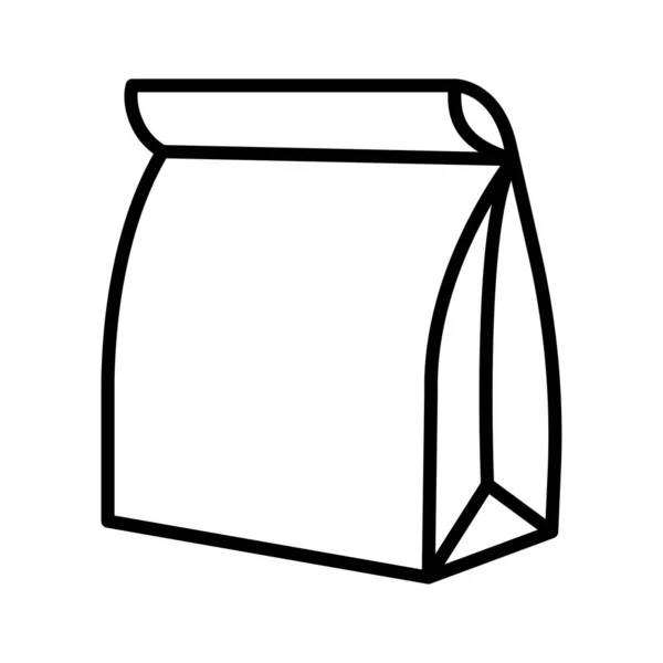 Kağıt Yemek Çantası Geri Dönüştürülmüş Kağıttan Alışveriş Torbası Beyaz Arkaplanda — Stok Vektör