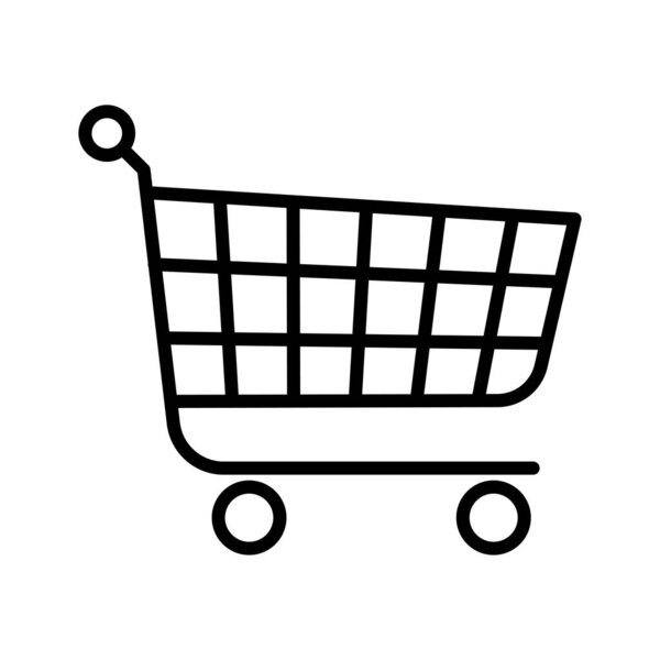 Shopping cart icon. Empty trolley. Pictogram isolated on a white background. Vector illustration.