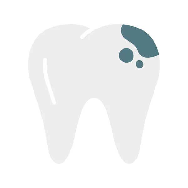 坏牙齿 不健康的牙齿 孤立在白色的背景 矢量说明 — 图库矢量图片