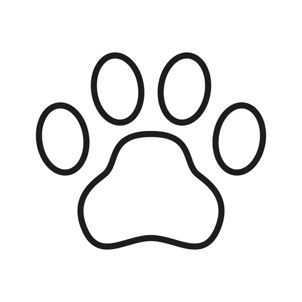 Pfotenabdruck Für Hund Oder Katze Piktogramm Isoliert Auf Weißem Hintergrund — Stockvektor