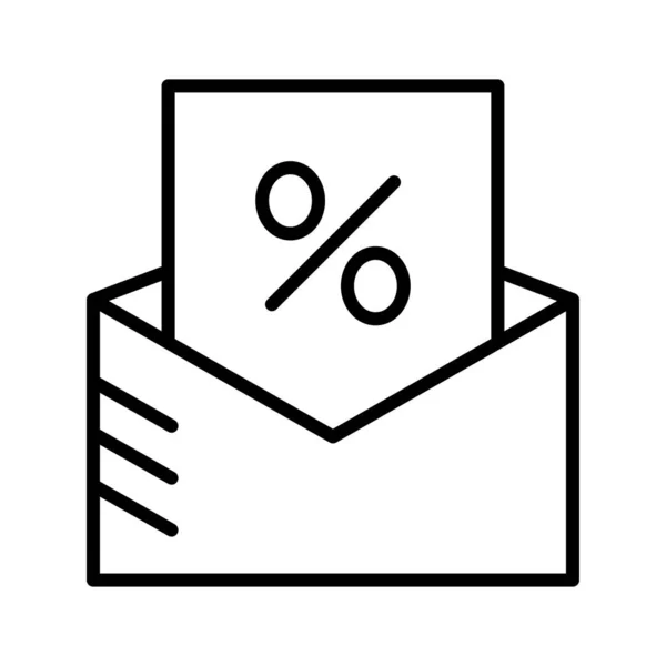 Ikona Propagace Mailem Obálka Slevy Piktogram Izolovaný Bílém Pozadí — Stockový vektor