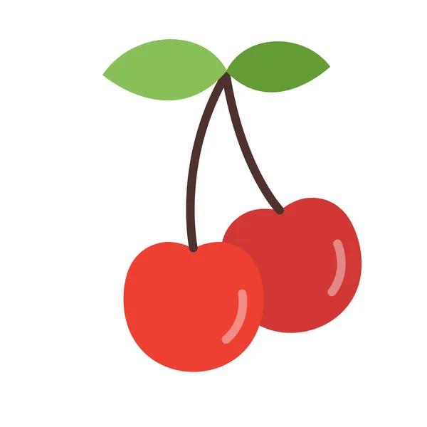 Cseresznye Bogyó Ikon Édes Cseresznye Egészséges Étel Vektor Illusztráció Elszigetelt — Stock Vector