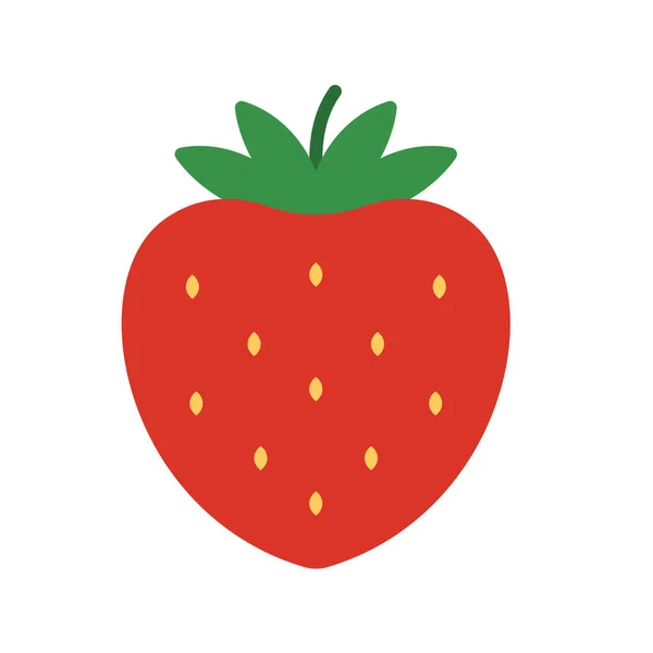 Aardbeienfruit Icoon Vector Illustratie Geïsoleerd Witte Achtergrond — Stockvector