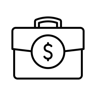 Yatırım portföy simgesi. Hissedar konsepti, iş yatırımcısı, finansal tedarik. Beyaz arkaplanda piktogram izole edildi.