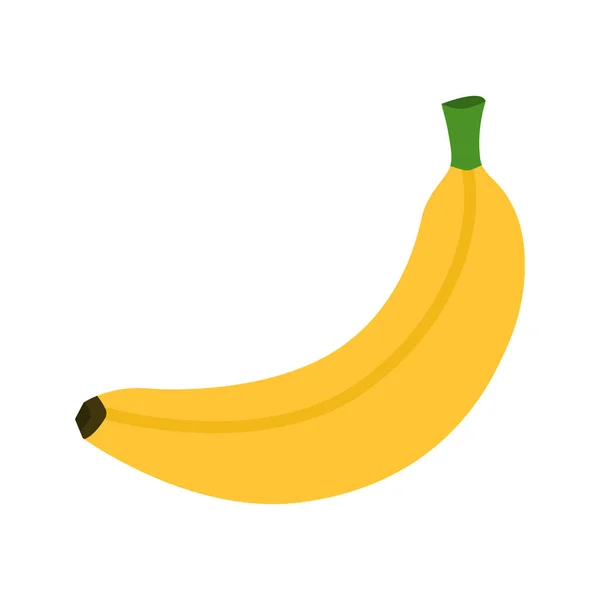 Uma Banana Isolada Fundo Branco Alimentos Saudáveis Orgânicos Ilustração Vetorial — Vetor de Stock