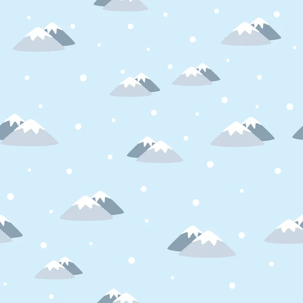 Горный Пейзаж Снежным Фоном Детский Рисунок Скандинавском Стиле Векторная Текстура — стоковый вектор